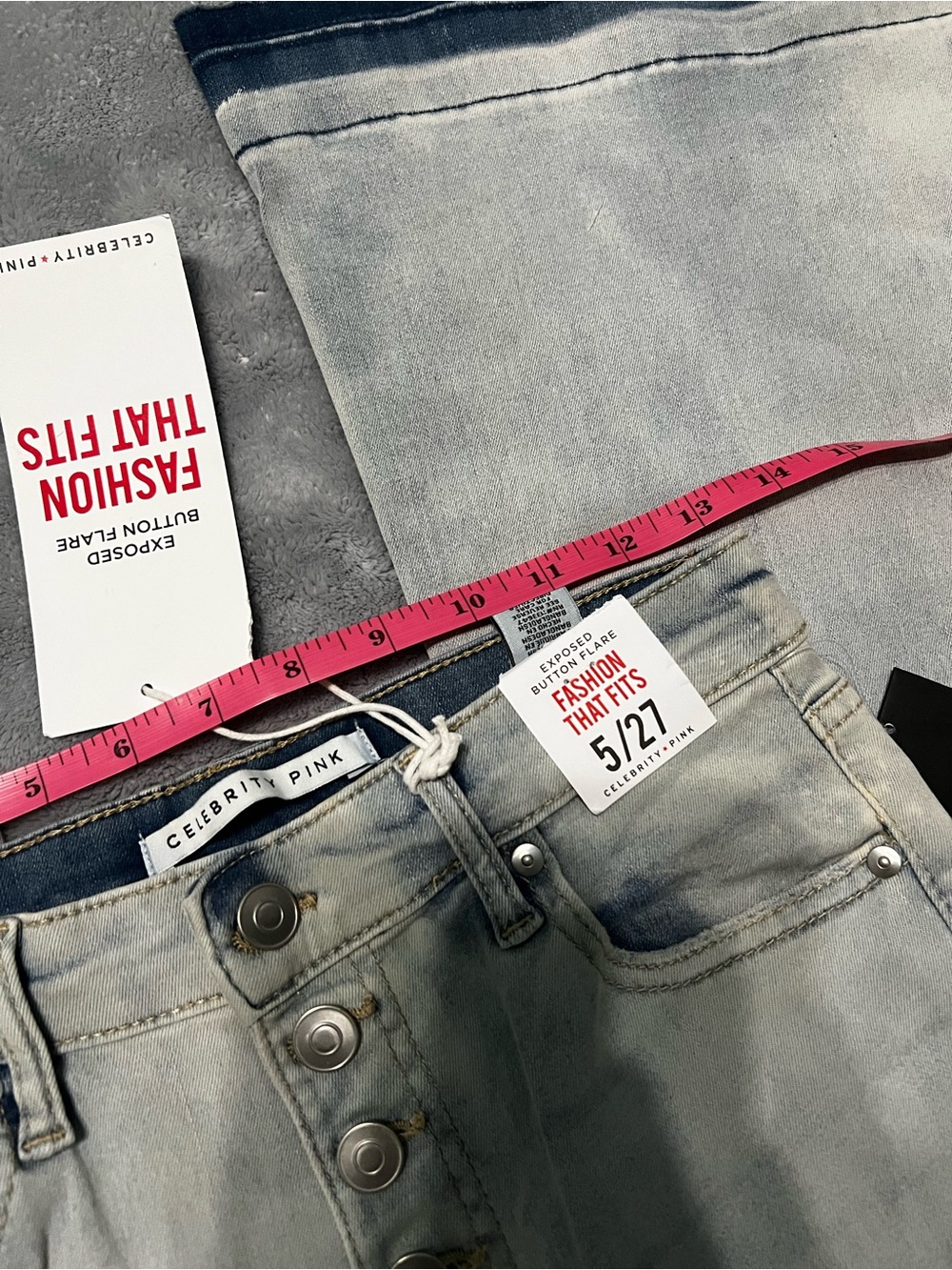 Light Washed Blue Flared Jeans - Picture 6 of 9